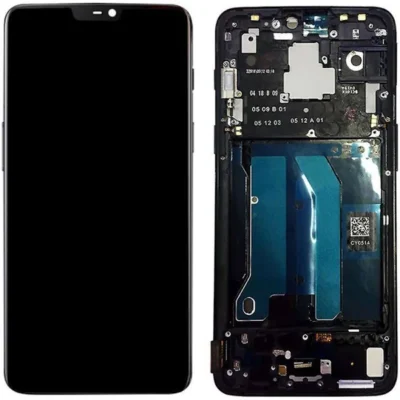 LCD with Touch Screen for OnePlus 6 - Black (display glass combo folder)(With frame) | CARE ORIGINAL