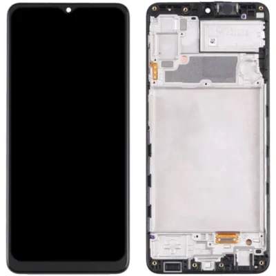LCD with Touch Screen for Samsung Galaxy A22 4G - Black (display glass combo folder) With Frame | OLED