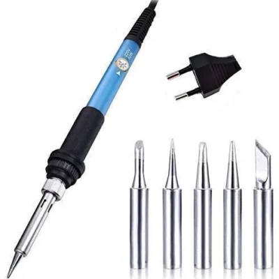 ONE-STOP Soldering iron 60W with Adjustable Temperature Free 5 Bits