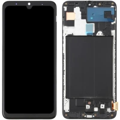 LCD with Touch Screen for Samsung Galaxy A70 - Black (display glass combo folder) With Frame OLED