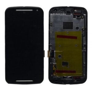 LCD with Touch Screen for Motorola Moto G2 Dual SIM - Black (display glass combo folder) (With Frame)