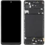 LCD with Touch Screen for Samsung Galaxy A71 4G- Black (display glass combo folder) (With Frame) Full LCD
