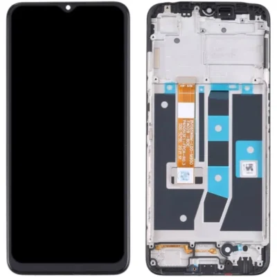 LCD with Touch Screen for Oppo A16 - Black (display glass combo folder) (With Frame)