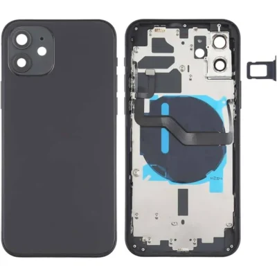Full Body Housing for Apple iPhone 12 - Black (With Spare)