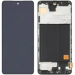 LCD with Touch Screen for Samsung Galaxy A51 - Black (display glass combo folder) With Frame | INCEEL