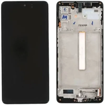 LCD with Touch Screen for Samsung Galaxy M52 5G - Black (display glass combo folder) (With Frame) OLED Full LCD