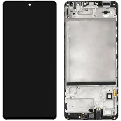 LCD with Touch Screen for Samsung Galaxy M51 - Black (display glass combo folder) With frame OLED Small LCD