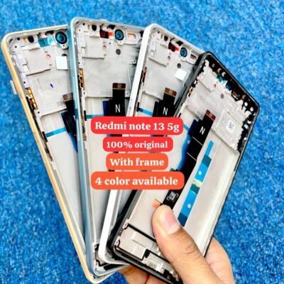 LCD with Touch Screen for Xiaomi Redmi Note 13 5G - white (display glass combo folder) (With Frame) | High Quality Replacement Screen - Bazzarking