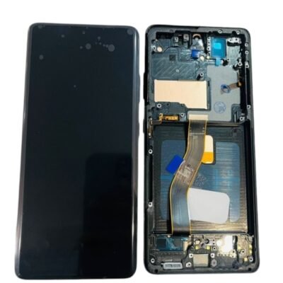 LCD with Touch Screen for Samsung Galaxy S21 Ultra 5G - Black (display glass combo folder) | With Frame | OLED