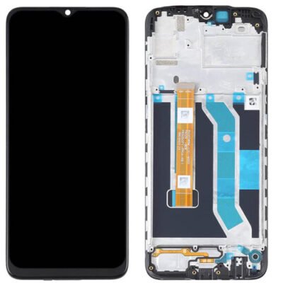 LCD with Touch Screen for Realme C3 - Black (display glass combo folder) | Origianl  With Frame'