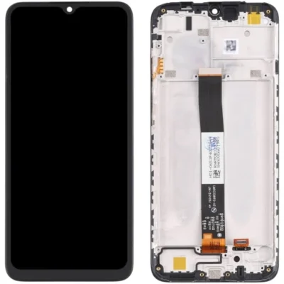LCD with Touch Screen for Xiaomi Redmi 9A - Black (display glass combo folder) | WITH FRAME