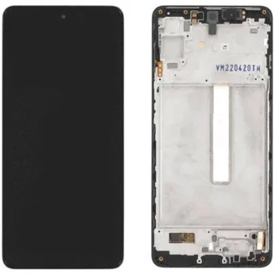 LCD with Touch Screen for Samsung Galaxy M53 5G - Black (display glass combo folder) With Frame OLED