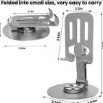 Desk Phone Holder Stand, 360 Degree Rotating Phone Holder with Anti-Slip Base, Fits All Mobile Phones, iPad (Gray)