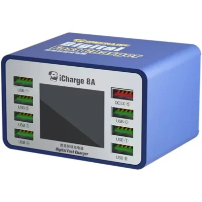 Mechanic iCharge 8A USB 8 Port Digital Display QC PD Smart Charger QC3.0 45W Fast Charger iPhone & Android