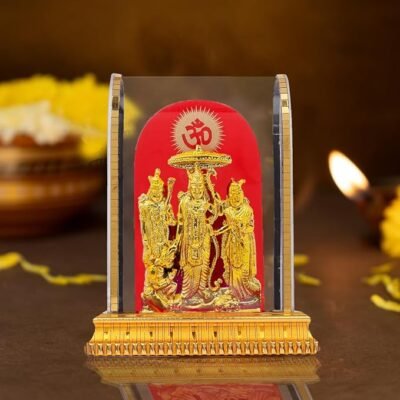 Golden Lord Ram Darbar with Sita Laxman and Hanuman Ji Metal Statues | Lord Ram Sita Laxman Idol Statue for Home Temple, Office, Gifts | Lord Ram Idol for Home Decor | Corporate Gifting | Bazzarking.com