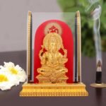 Lord Ganesh Idol in Acrylic Glass Box for and Figurine Showpiece Decorative Showpiece - 12.5 cm, Gold, Religious