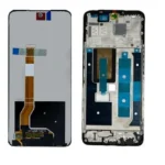 LCD with Touch Screen for Realme Narzo 70x 5G - Black (display glass combo folder) - OG With Frame - By Bazzarking.com