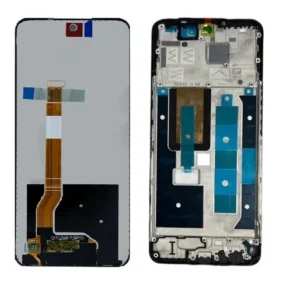 LCD with Touch Screen for Realme Narzo 70x 5G - Black (display glass combo folder) - OG With Frame - By Bazzarking.com