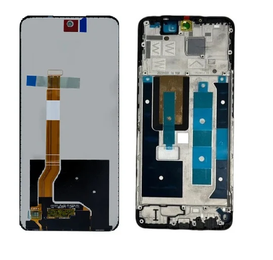 LCD with Touch Screen for Realme Narzo 70x 5G - Black (display glass combo folder) - OG With Frame