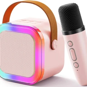 Mini Mic Speaker | Bluetooth Wireless Rechargeable Speaker with LED Light & Deep Bass
