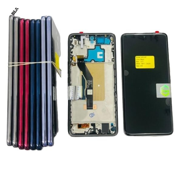 OLED Display for Vivo V50 - Black (display glass combo folder) With Frame