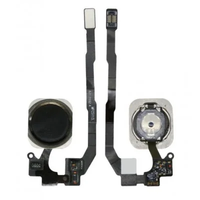 Home Button Complete for Apple iPhone 5s Black - Outer Plastic with Inner Flex